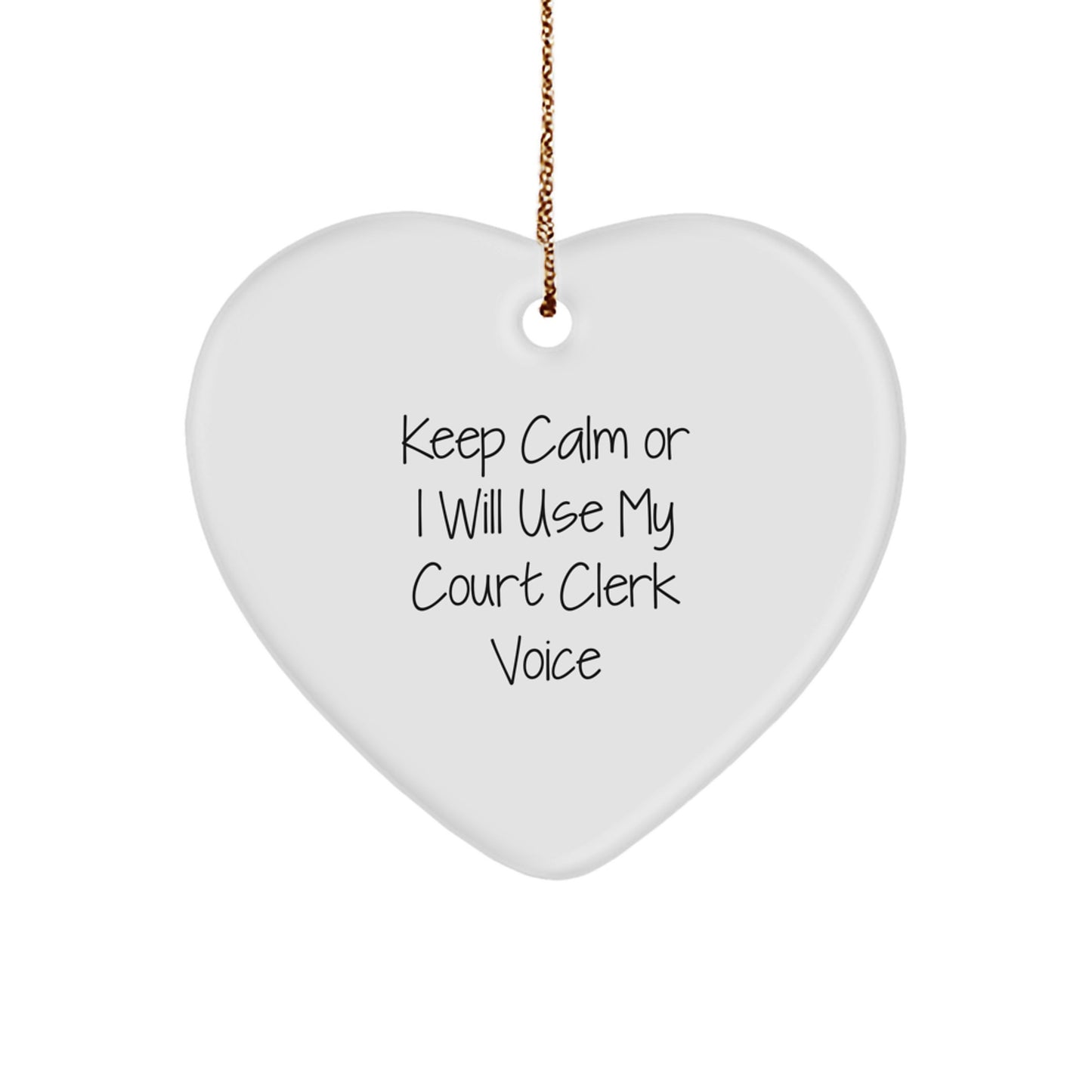 Court Clerk Heart Ornament Present for Her Christmas Gift - Image 1