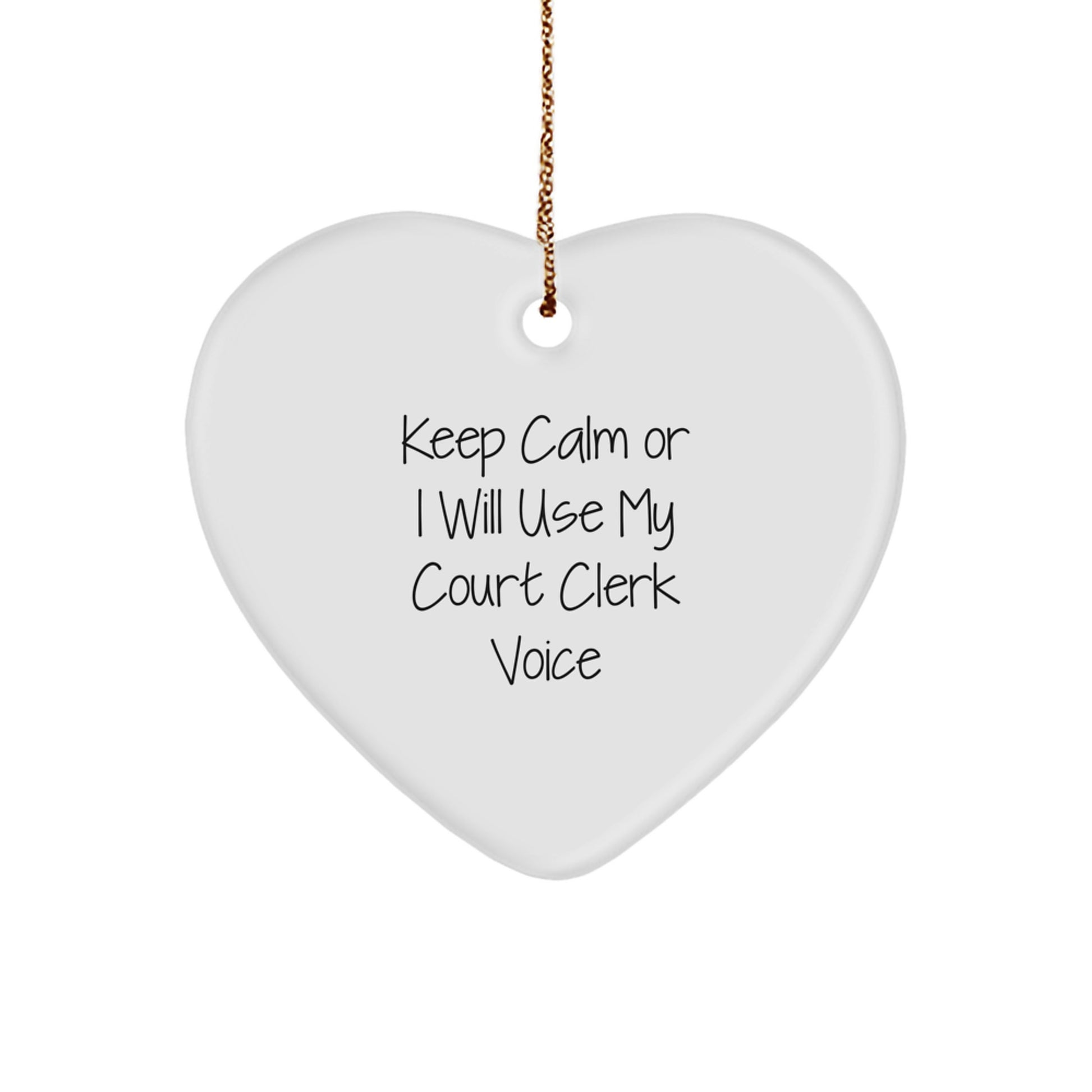 Court Clerk Heart Ornament Present for Her Christmas Gift - Image 1