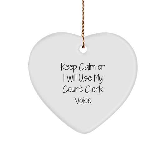Court Clerk Heart Ornament Present for Her Christmas Gift - Image 1