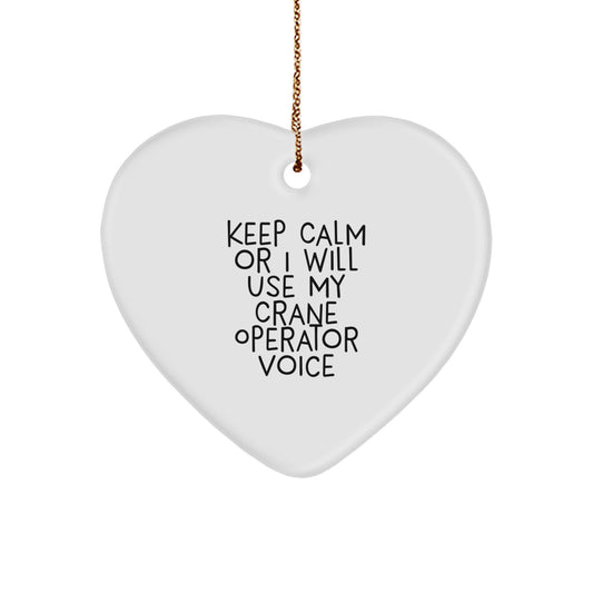 Funny Crane Operator Heart Ornament Gifts from Friends and Family for Christmas Unique - Image 1