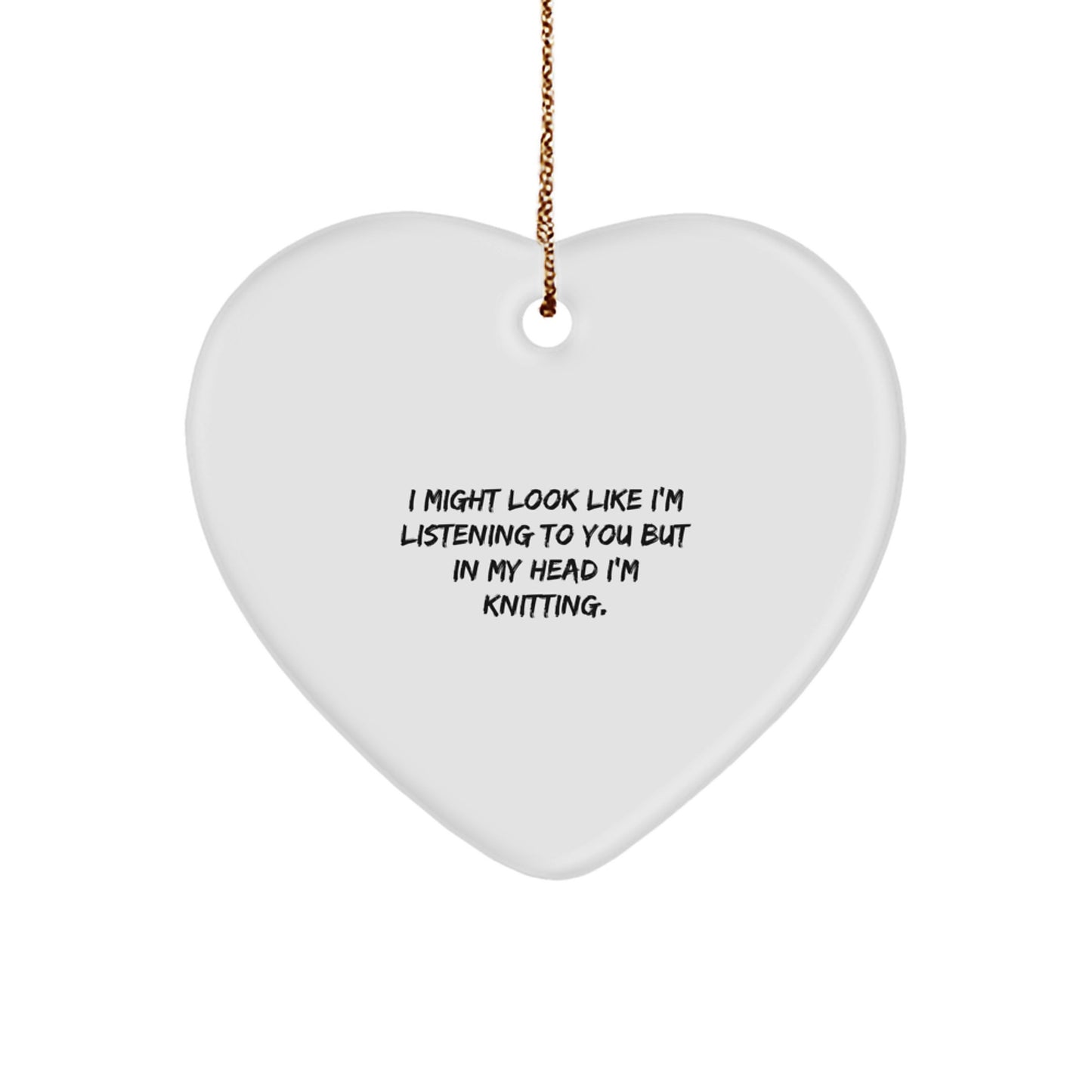Funny Knitting Heart Ornament Gifts from Friends and Family for Knitting Lovers on Christmas - Image 1