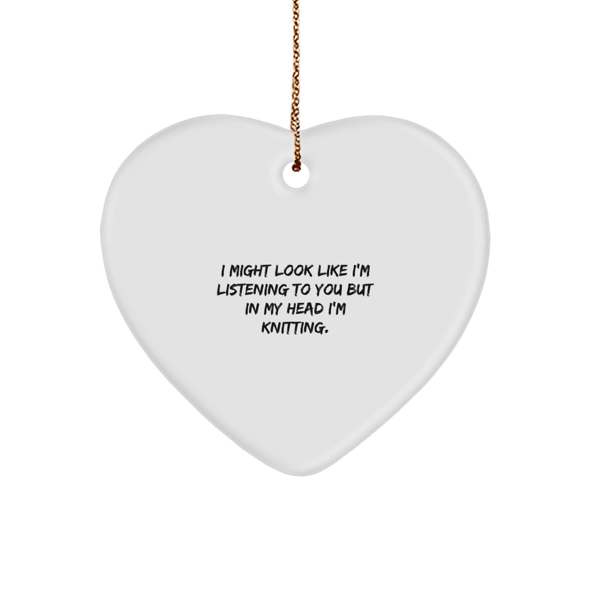 Funny Knitting Heart Ornament Gifts from Friends and Family for Knitting Lovers on Christmas - Image 1