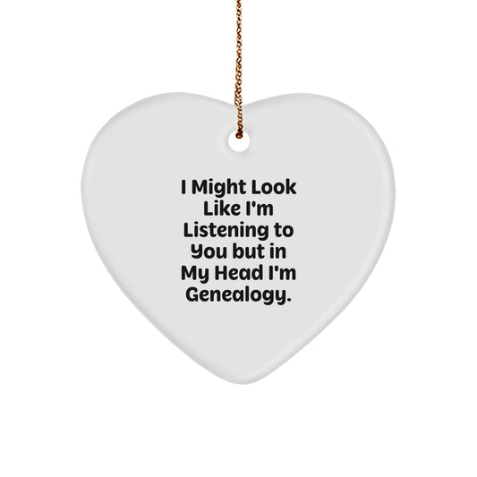 Funny Genealogy Heart Ornament Gifts from Friends for Men, Women, Family, Coworkers, Genealogy Lovers, and Christmas Unique Gifts - Image 1