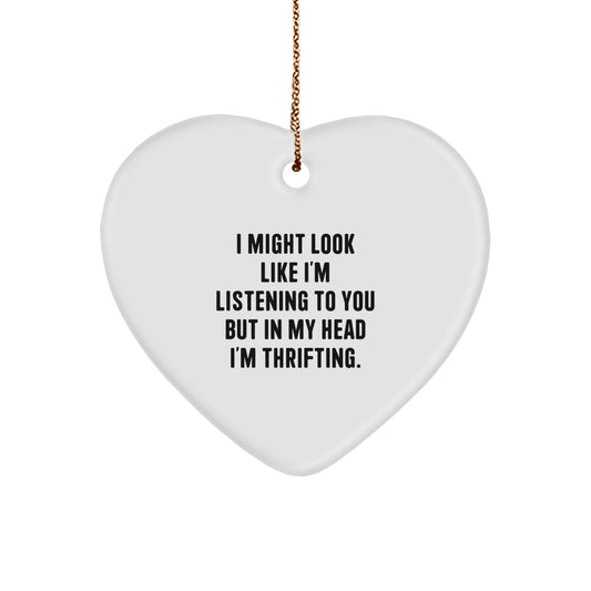 Funny Thrifting Gifts from Friends for Women Thrifting Heart Ornament - Image 1