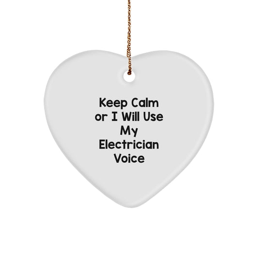 Electrician Keepsake Heart-Shaped Bright Christmas Ornament for Him Gift - Image 1