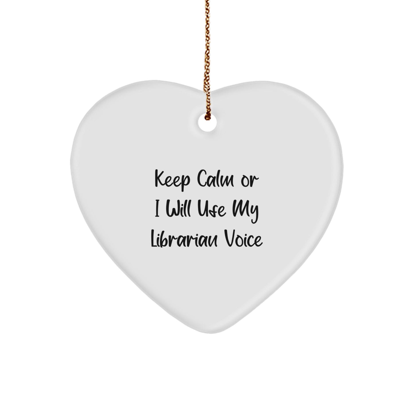 Funny Librarian Heart Ornament Gifts for Librarian Friends, Christmas Unique Gifts from Friends - Image 1