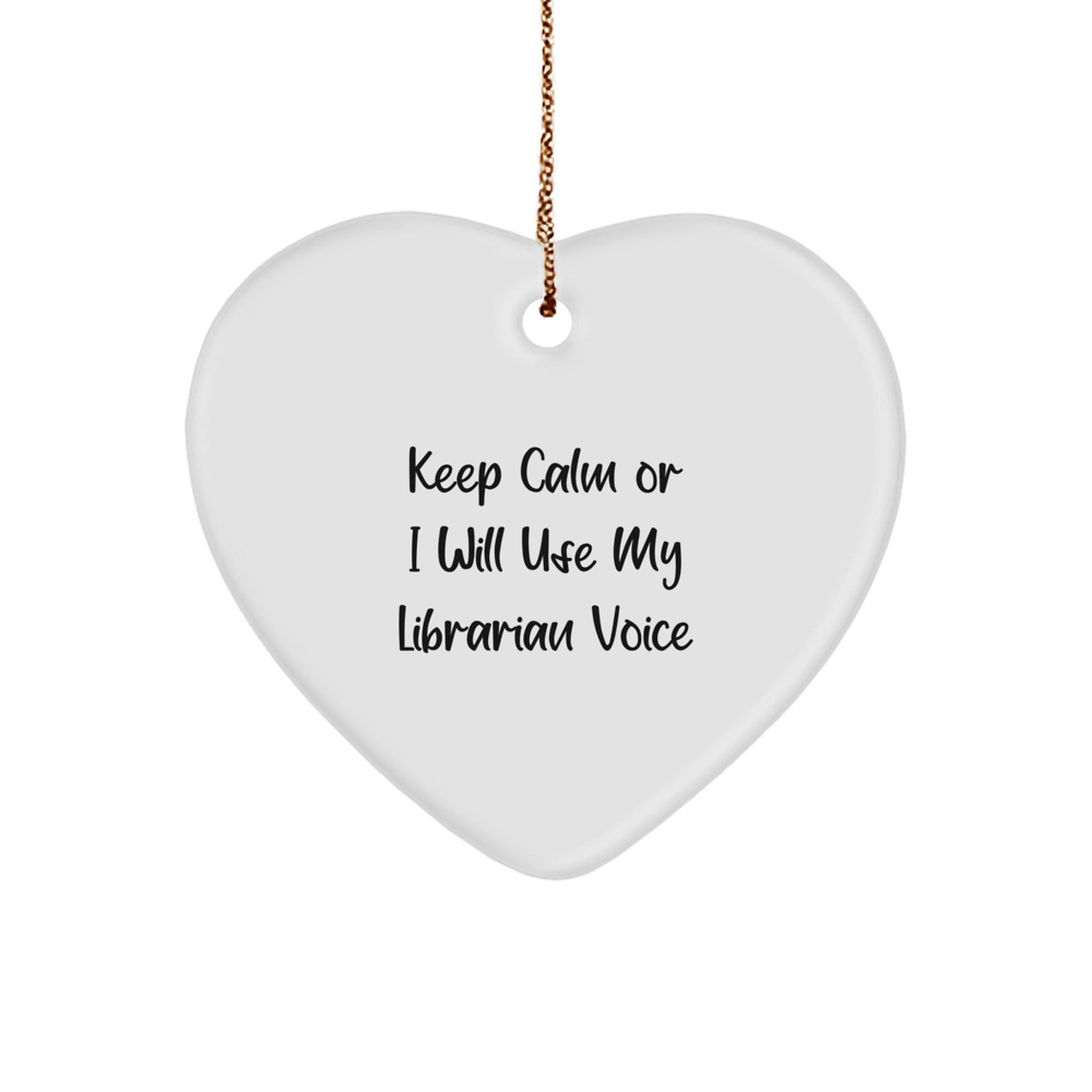 Funny Librarian Heart Ornament Gifts for Librarian Friends, Christmas Unique Gifts from Friends - Image 1