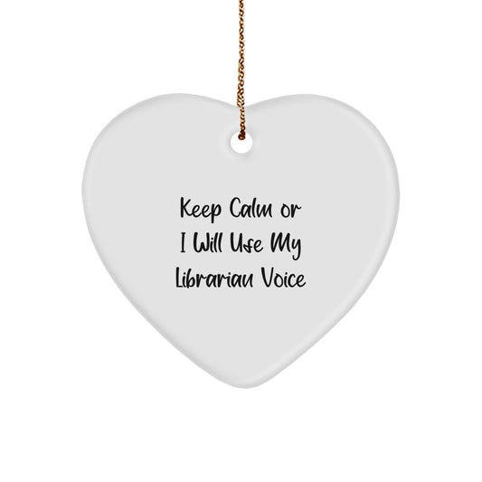 Funny Librarian Heart Ornament Gifts for Librarian Friends, Christmas Unique Gifts from Friends - Image 1