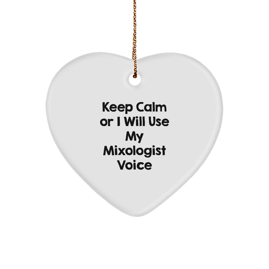 Cute Funny Mixologist Gifts from Friends for Men Heart Ornament Christmas Unique Decorations - Image 1