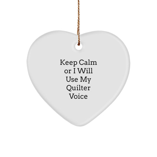 Christmas Gift Heart Ornament for Her – Quilter Keepsake Present - Image 1