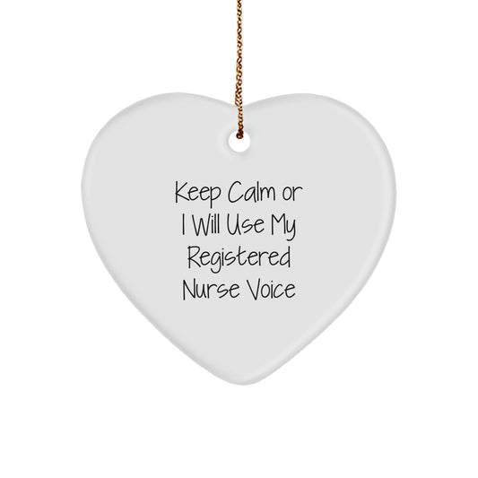Funny Registered Nurse Gifts for Christmas Heart Ornament from Friends to Coworkers - Image 1