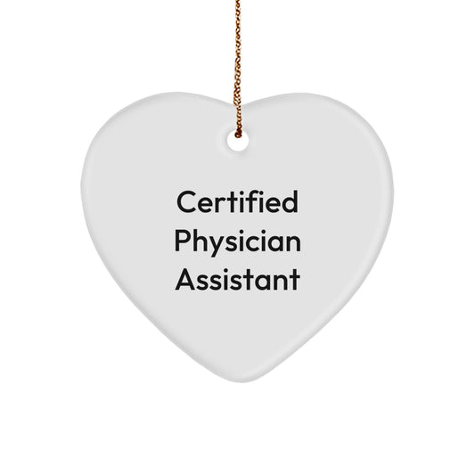 Funny 'Best PA Ever' Certified Physician Assistant Christmas Heart Ornament Gifts from Family, Friends, and Loved Ones - Image 1