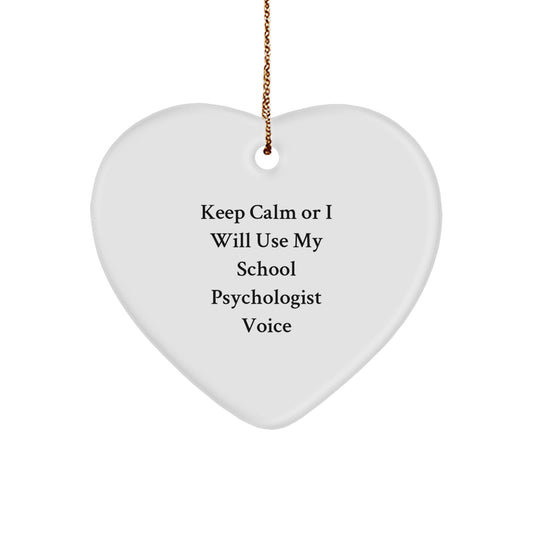 School Psychologist Heart Keepsake Christmas Ornament for Him Gift - Image 1
