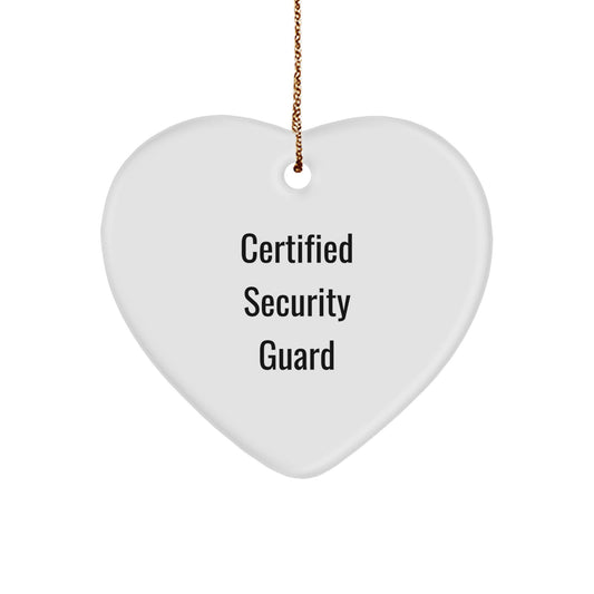 Funny Quotes for Security Guard, Heart Ornament Gifts from Friends to Security Guard, Christmas Unique - Image 1