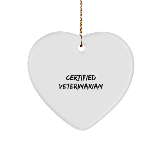 Funny Certified Veterinarian Gifts for Women, Heart Ornament, Christmas Unique Gifts from Family, Friends or Coworkers - Image 1