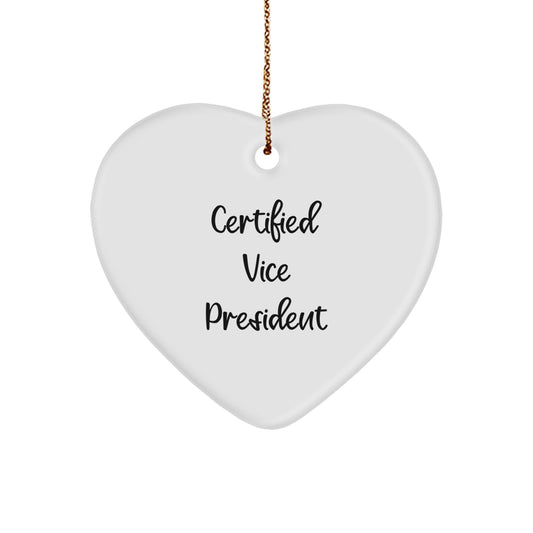 Funny Vice President Gifts from Friends, Heart Ornament for Vice President, Gifts for Vice President Men, Unique Christmas Unique Gifts for Vice President - Image 1