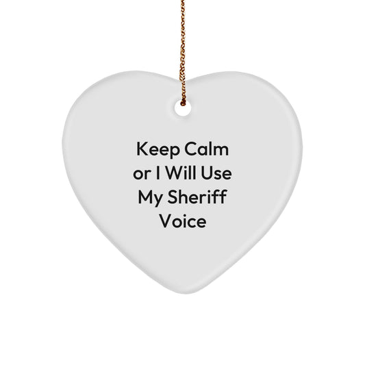 Funny Sheriff Heart Ornament Gifts from Men, Women, or Friends for Sheriff, Christmas Unique Gifts - Image 1
