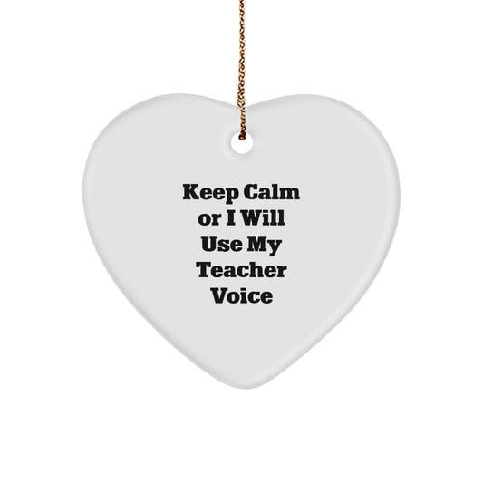 Funny Teacher Heart Ornament Gifts from Men or Women to Teacher Friends Coworkers Family for Christmas - Image 1