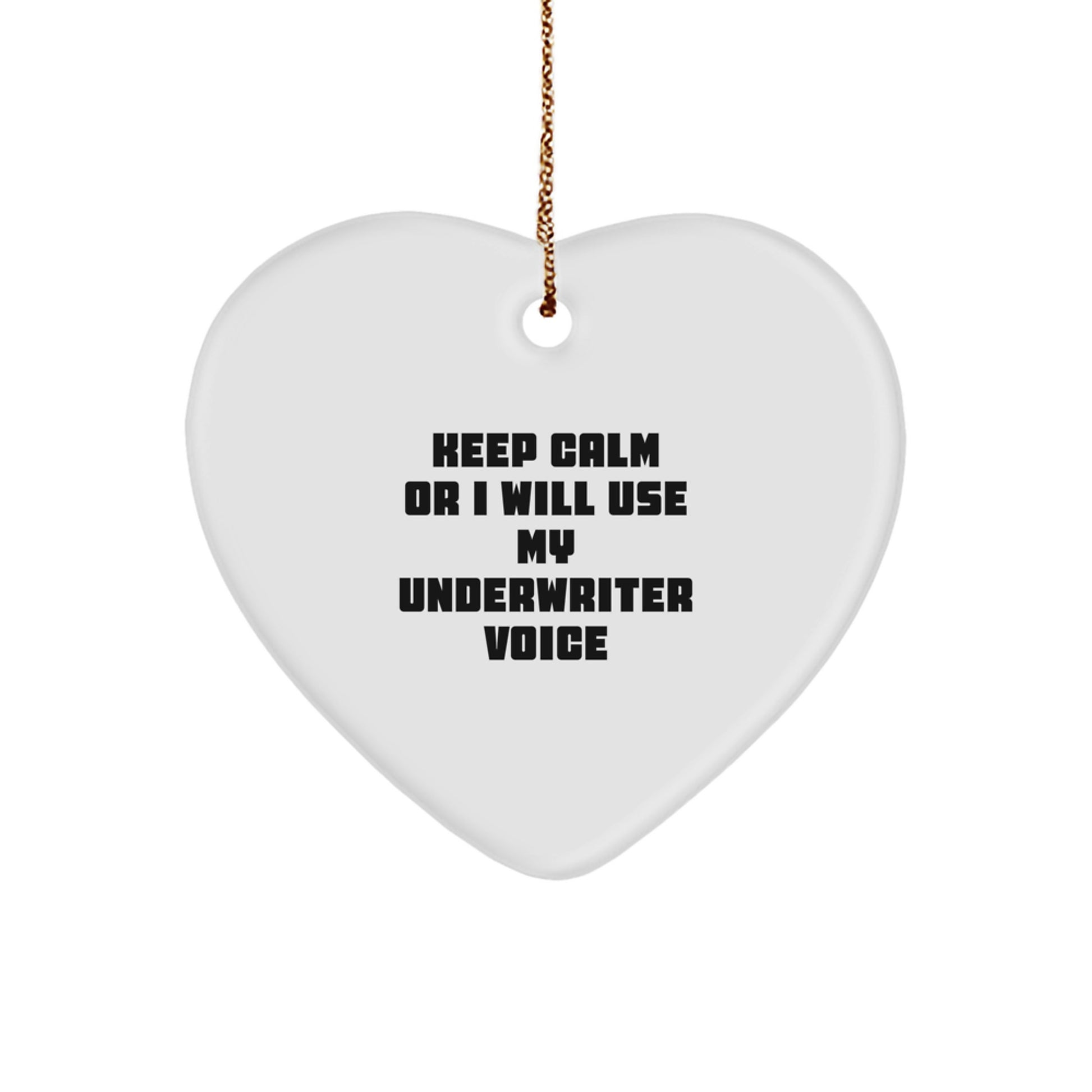 Funny Underwriter Heart Ornament Gifts from Family, Unique Christmas Unique Gifts for Underwriter, Heart Shaped Underwriter Decorations - Image 1