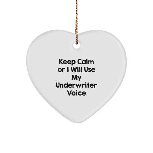 Funny Underwriter Gifts for Underwriters, Heart Ornament Gifts from Friends, Christmas Unique Gifts for Men - Image 1