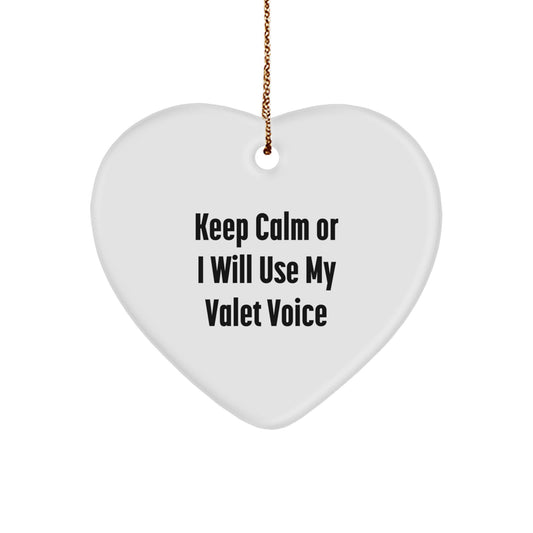 Funny Valet Heart Ornament Gifts for Men from Friends and Family, Christmas Unique Gifts, Heart Shaped - Image 1