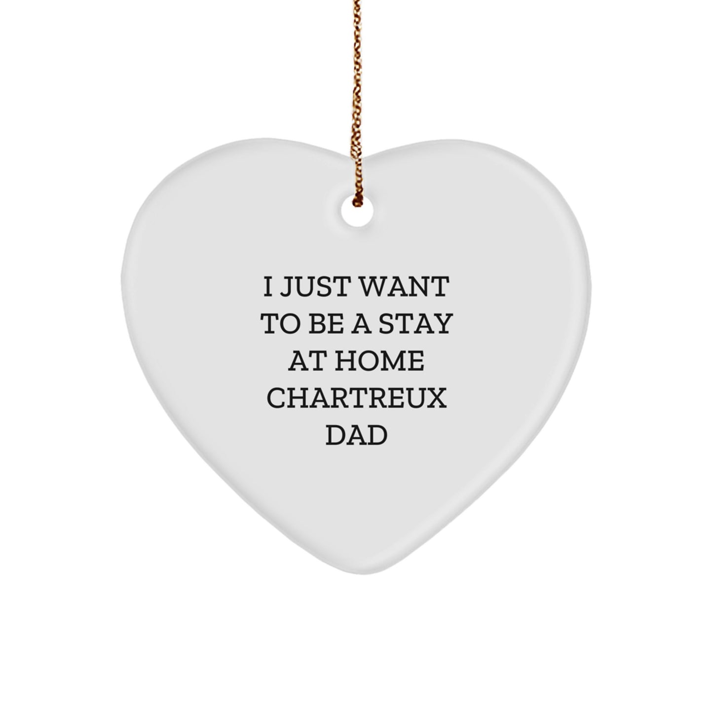 Chartreux Cat Dad Funny Christmas Heart Ornament Gifts from Men to Family Friends - Image 1