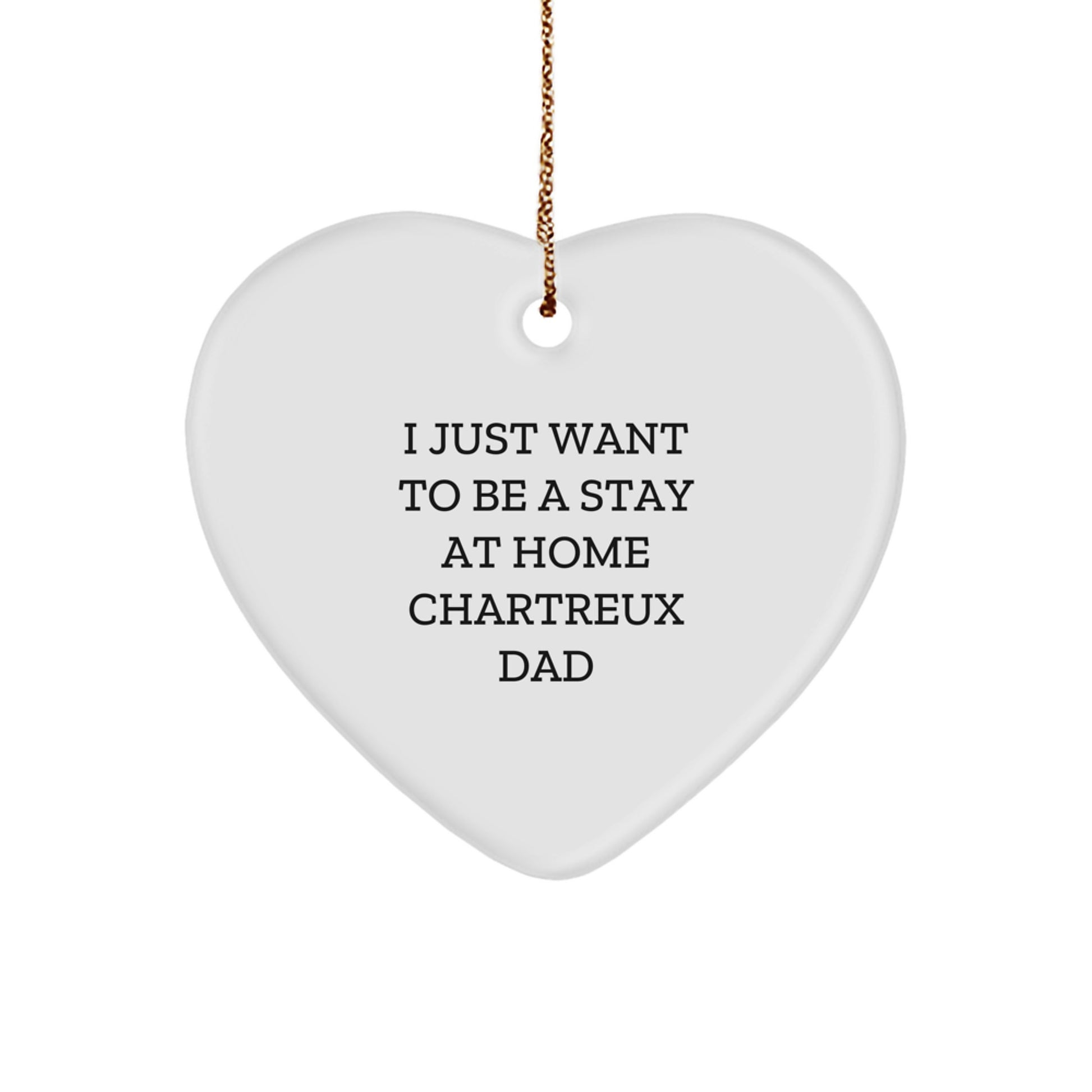 Chartreux Cat Dad Funny Christmas Heart Ornament Gifts from Men to Family Friends - Image 1