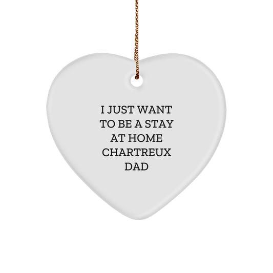 Chartreux Cat Dad Funny Christmas Heart Ornament Gifts from Men to Family Friends - Image 1
