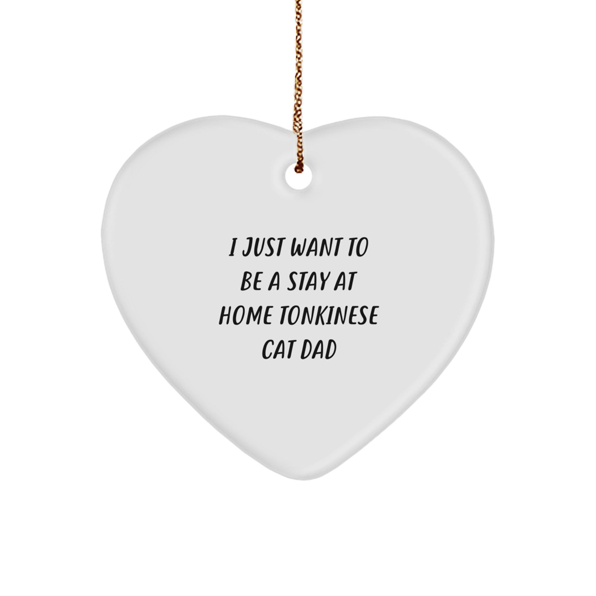 Funny Tonkinese Cat Gifts from Dad, Heart Ornament for Women, Men, Family, Friends, Christmas Unique Gifts - Image 1