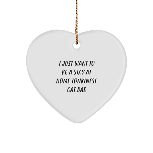 Funny Tonkinese Cat Gifts from Dad, Heart Ornament for Women, Men, Family, Friends, Christmas Unique Gifts - Image 1