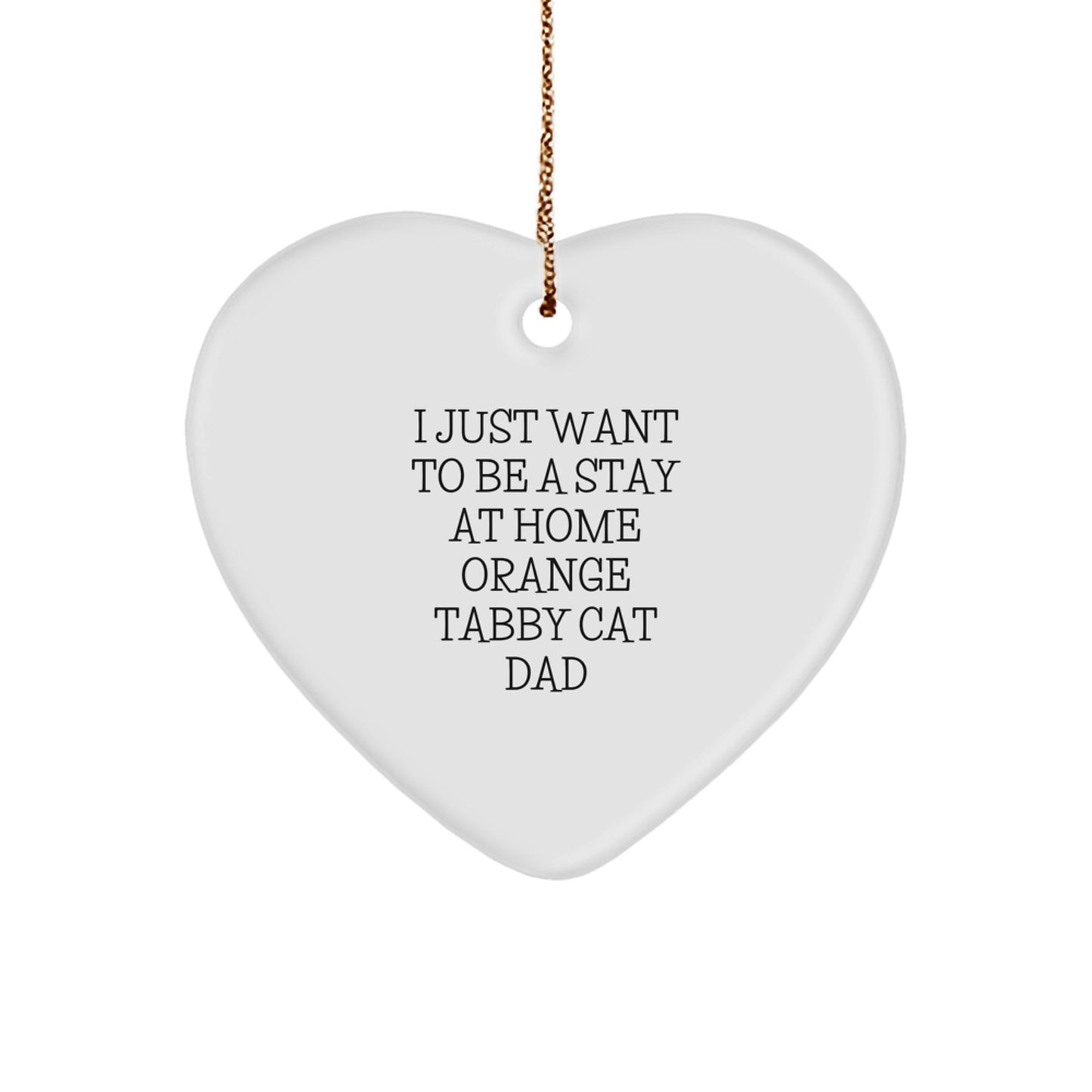 Orange Tabby Cat Dad Gifts from Men to Orange Tabby Cat Lovers - Funny Heart Ornament for Christmas - Image 1