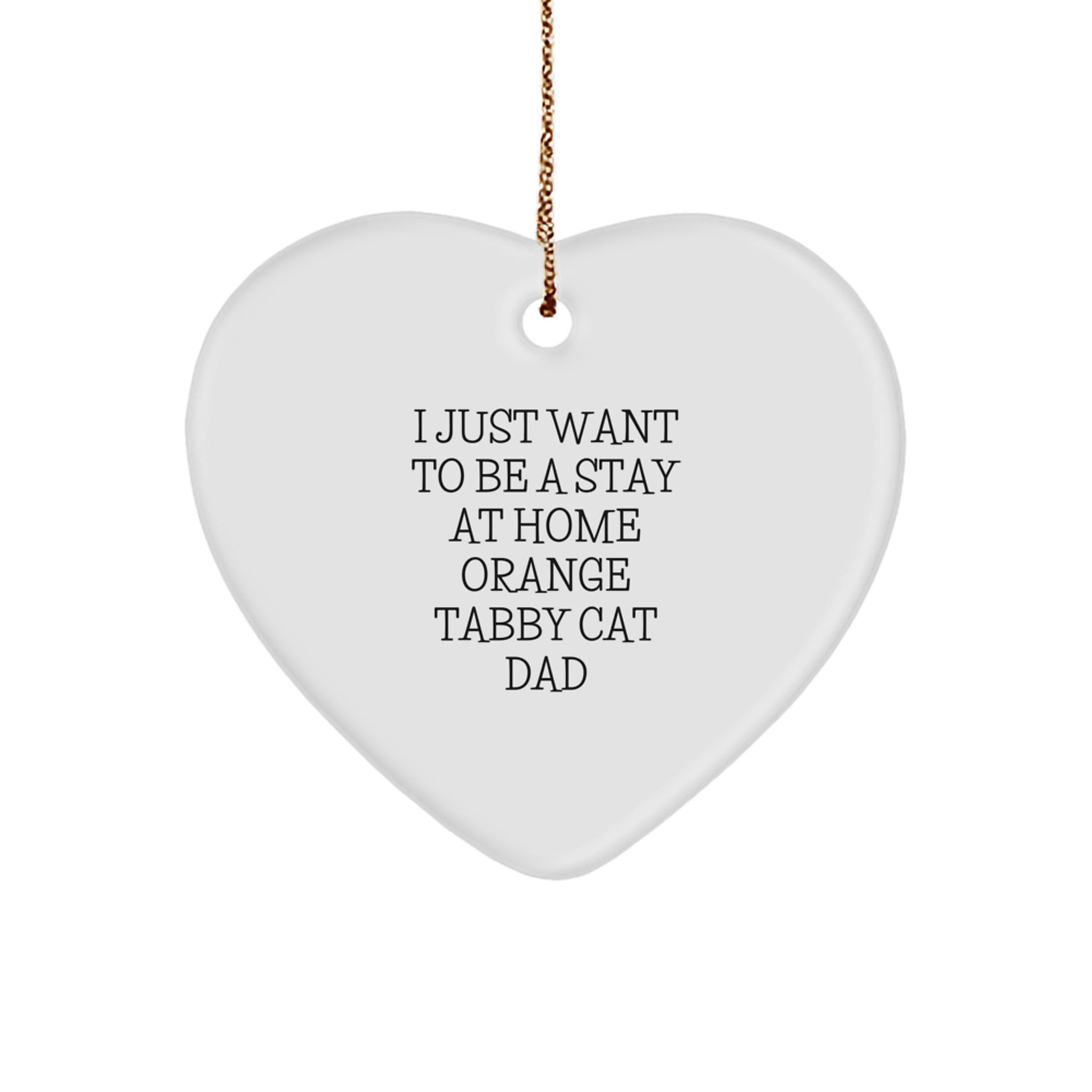 Orange Tabby Cat Dad Gifts from Men to Orange Tabby Cat Lovers - Funny Heart Ornament for Christmas - Image 1