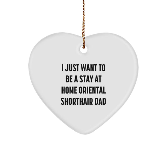 Funny Oriental Shorthair Cat Gifts from Dad Heart Ornament for Christmas Unique Presents - Image 1
