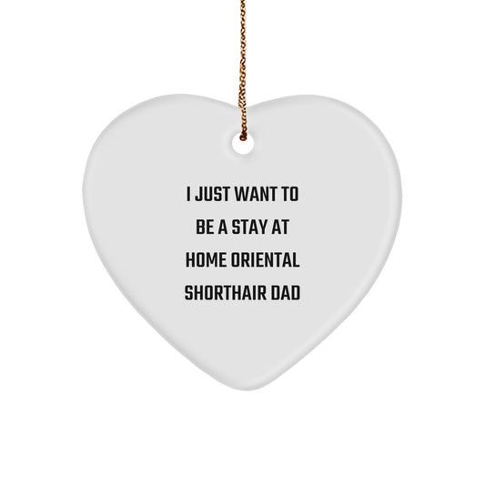 Oriental Shorthair Cat Heart Ornament - Funny Gift for Dad, Unique Christmas Unique Gifts from Friends or Family, Heart Shaped Decoration for Oriental Shorthair Cat Lover - Image 1
