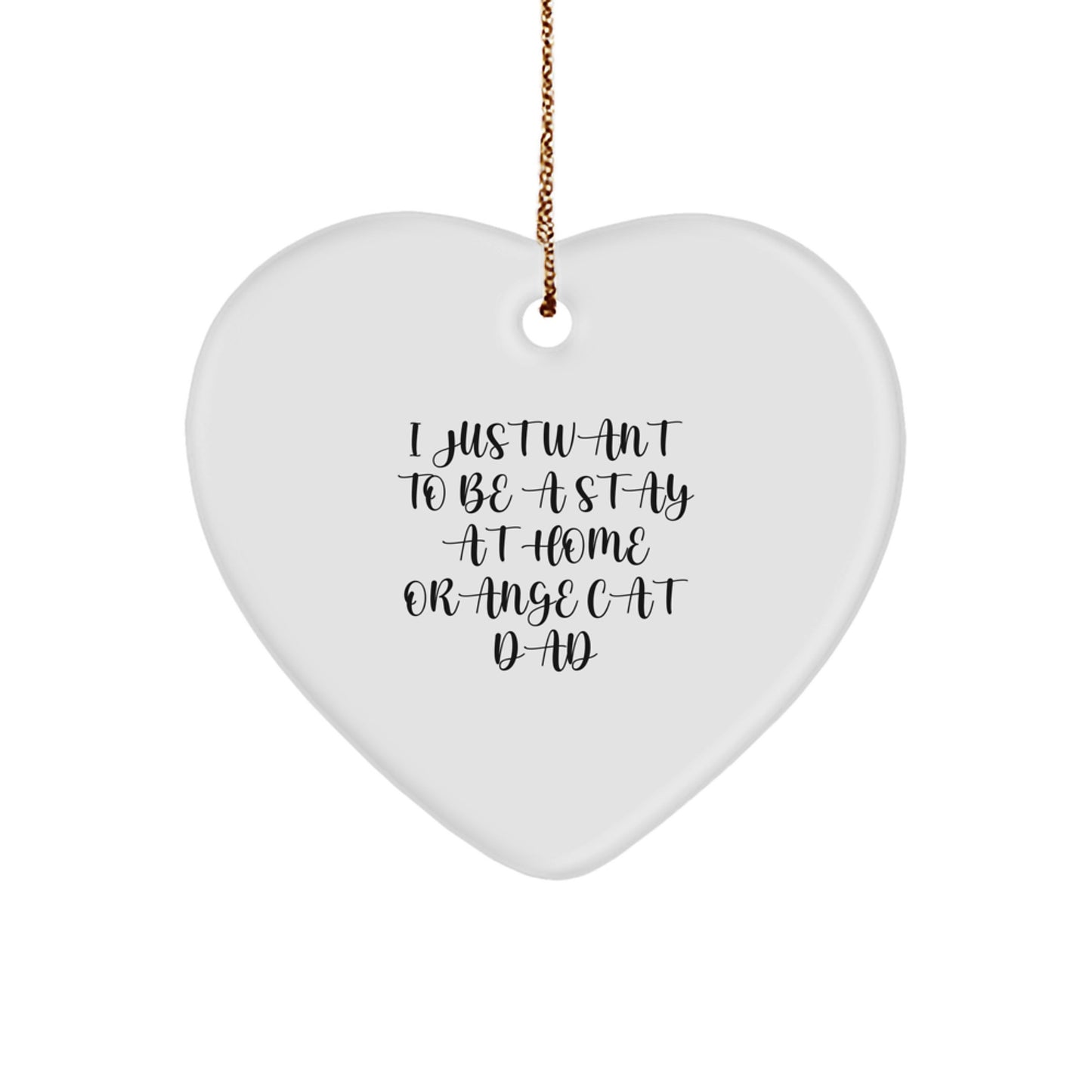 Funny Orange Cat Gifts for Orange Cat Dad, Heart Ornament, Christmas Unique Gifts from Men to Orange Cat, Heart Shaped Decoration - Image 1