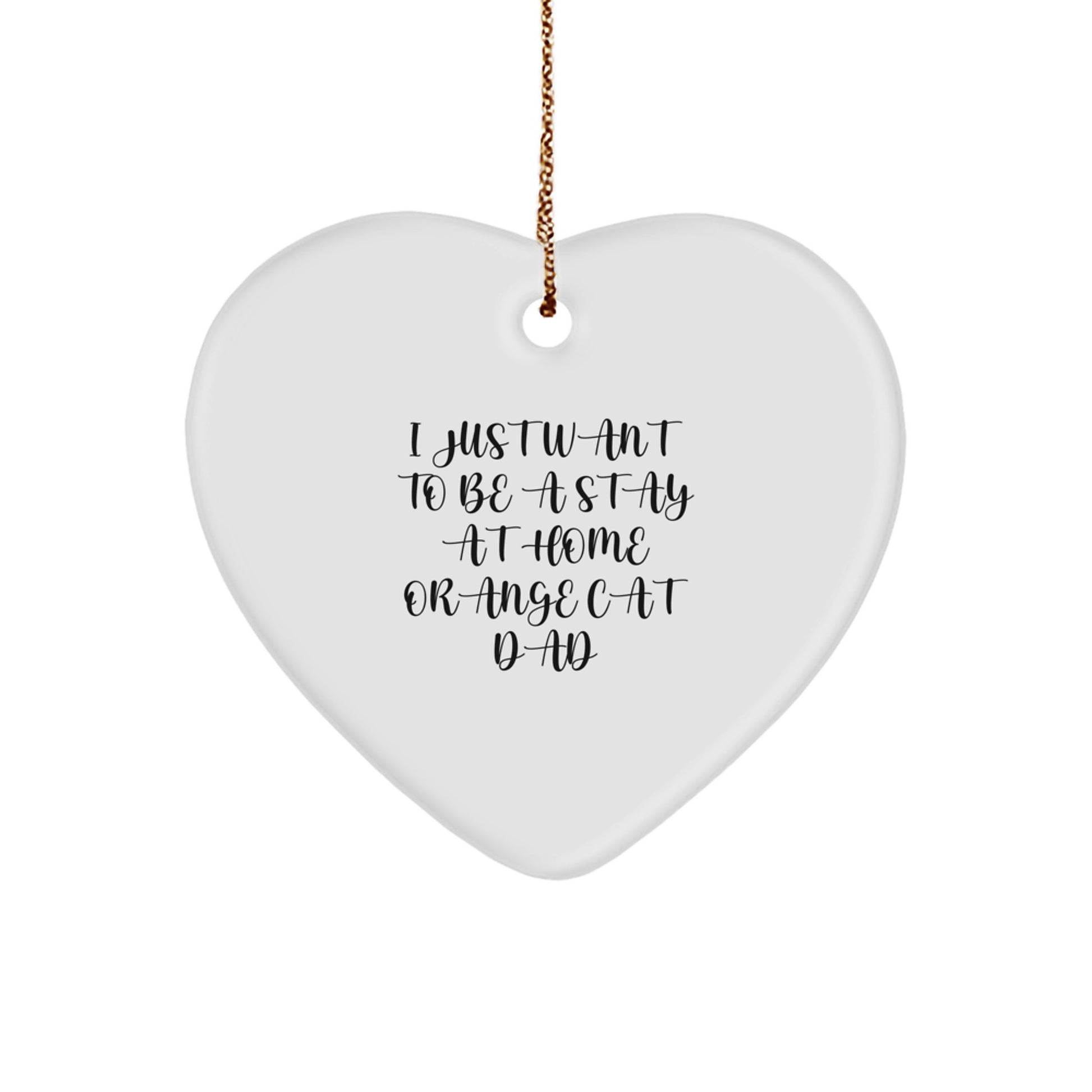 Funny Orange Cat Gifts for Orange Cat Dad, Heart Ornament, Christmas Unique Gifts from Men to Orange Cat, Heart Shaped Decoration - Image 1