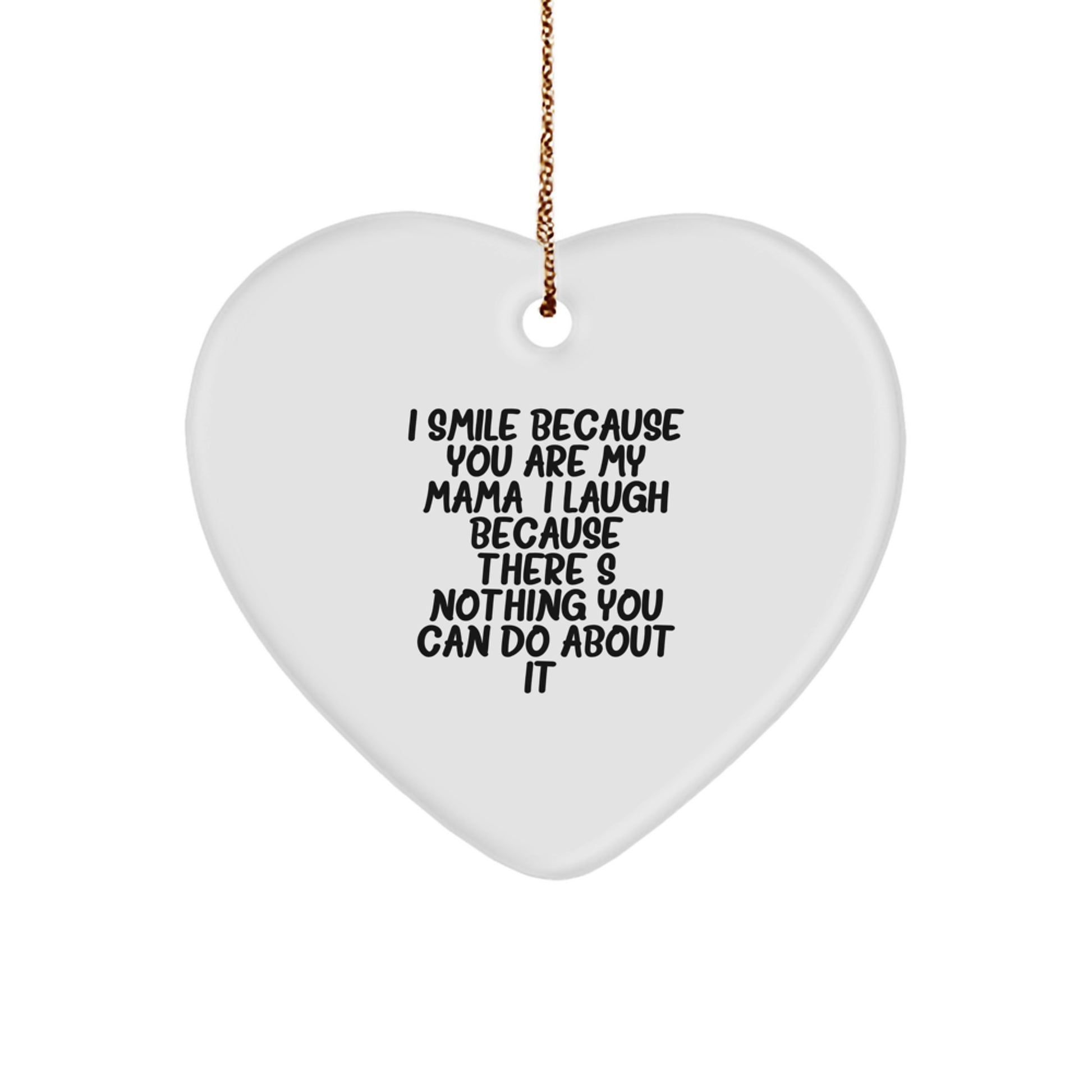 Funny Mama Heart Ornament Gifts from Men to Women, Mama Christmas Unique Gifts, Heart Shaped with Cute Quote - Image 1