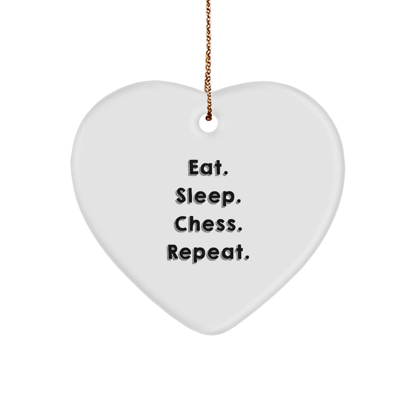 Funny Chess Heart Ornament Gifts for Men from Family, Unique Christmas Unique Gifts for Chess Lovers - Image 1