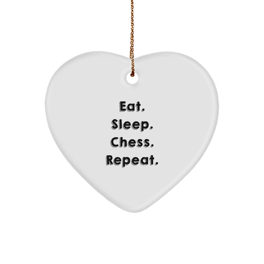 Funny Chess Heart Ornament Gifts for Men from Family, Unique Christmas Unique Gifts for Chess Lovers - Image 1