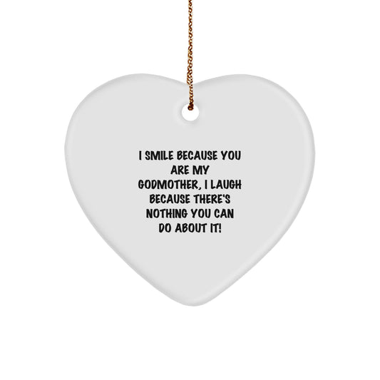 Funny Godmother Gifts, Heart Ornament with Inspirational Quote, Ideal Gifts from Women to Godmother for Christmas Decoration - Image 1