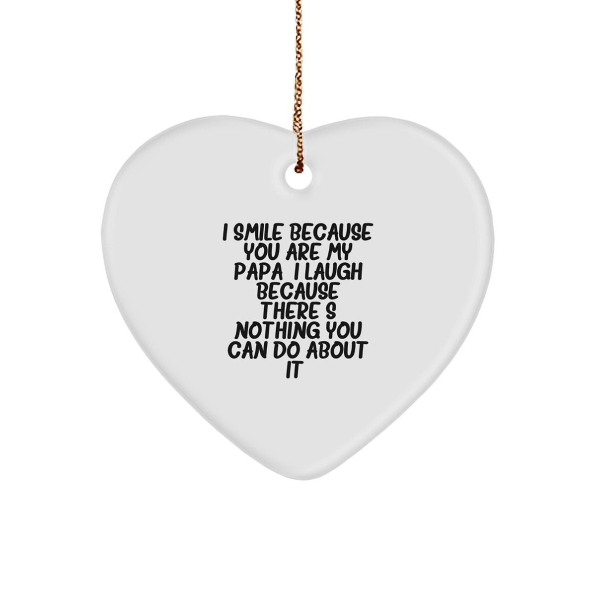 Funny Papa Heart Ornament Gifts from Family, Heart Shaped Unique Gifts for Papa at Christmas - Image 1