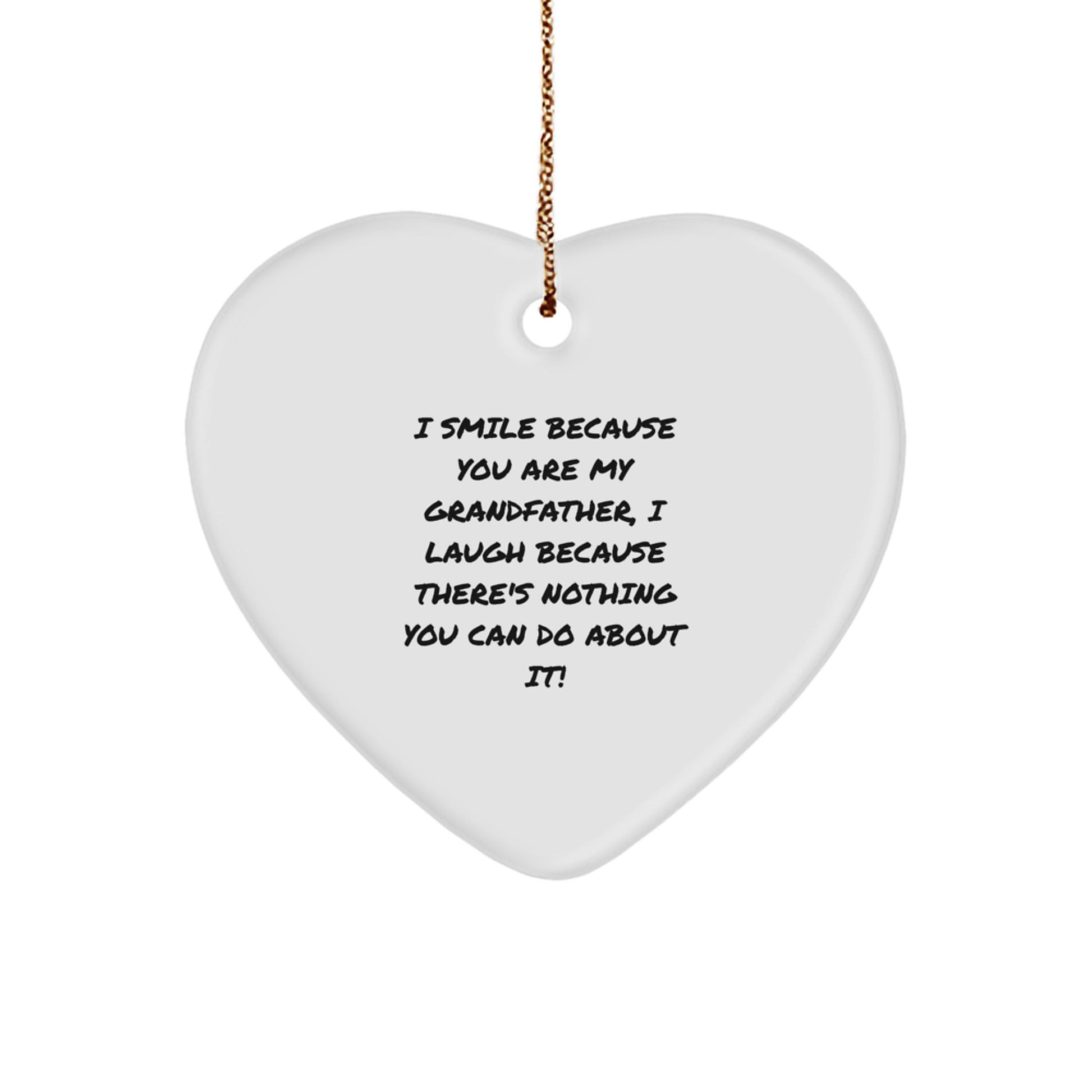 Funny Grandfather Gifts, Heart Ornament for Grandfather, Christmas Unique Gifts from Family to Grandfather - Image 1