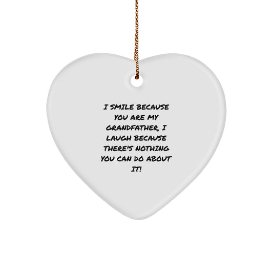 Funny Grandfather Gifts, Heart Ornament for Grandfather, Christmas Unique Gifts from Family to Grandfather - Image 1