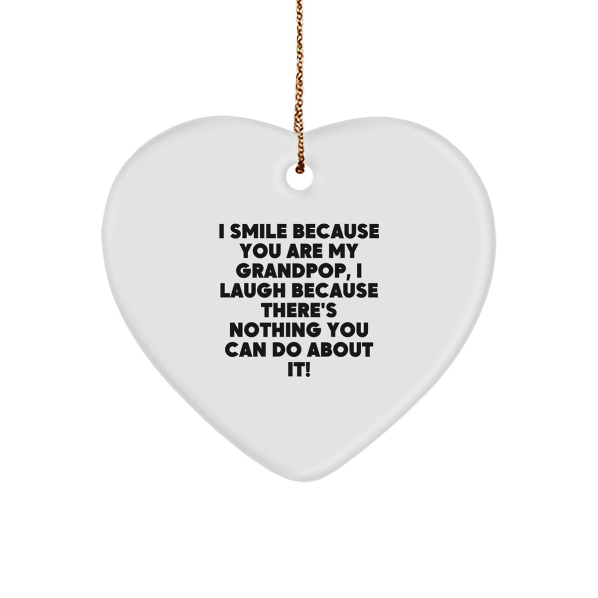 Grandpop Keepsake Heart-Shaped Christmas Ornament for Him Gift - Image 1