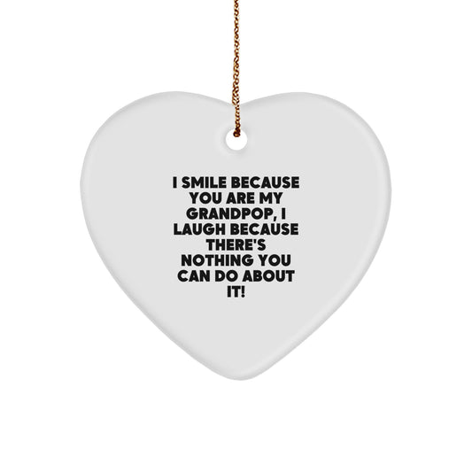 Grandpop Keepsake Heart-Shaped Christmas Ornament for Him Gift - Image 1