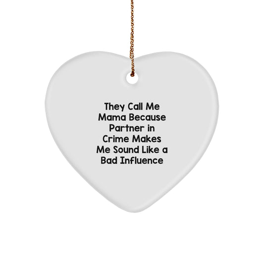 Funny Mama Heart Ornament Gifts from Men Women Friends Christmas Unique Ideas - Image 1