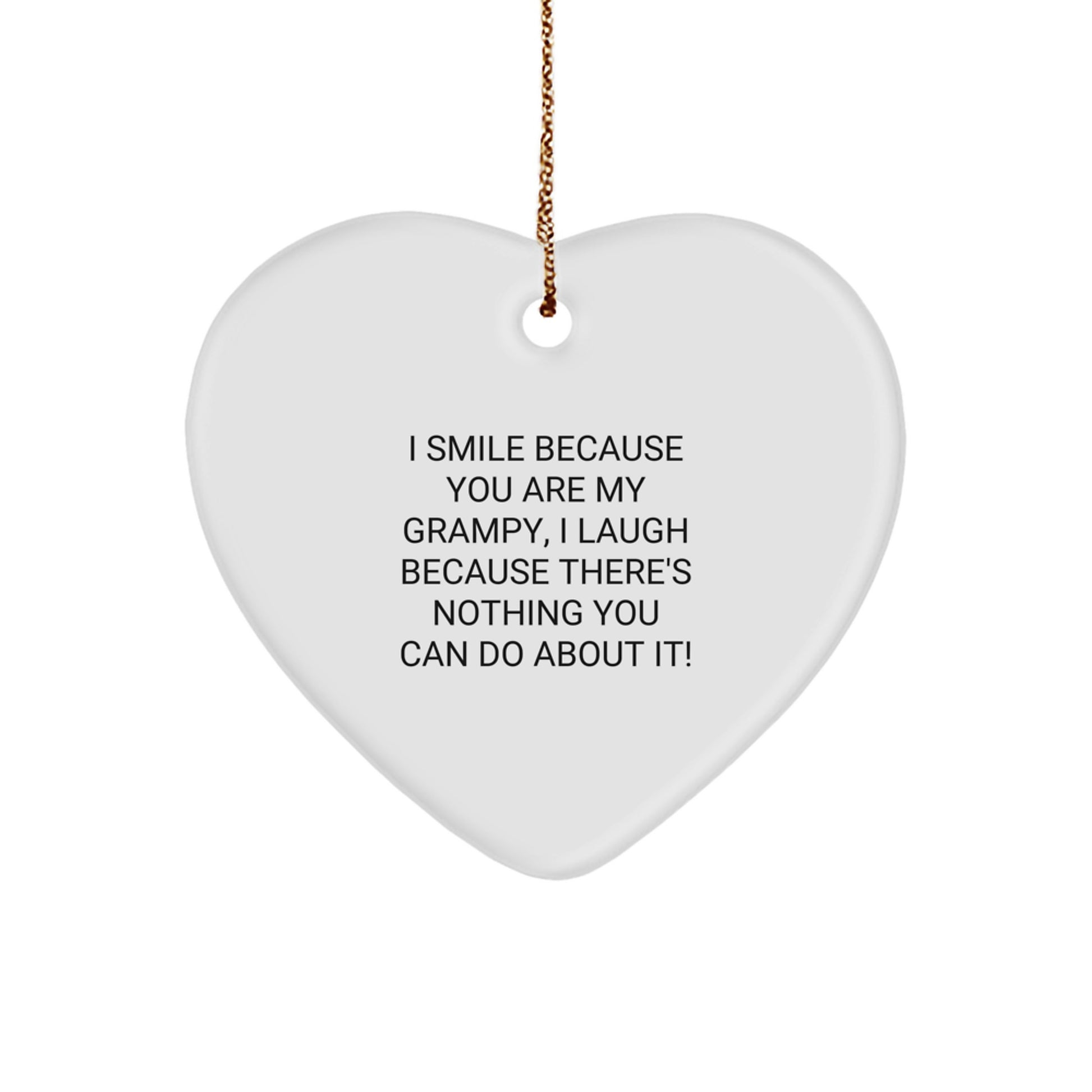 Funny Grampy Gifts from Family - I Smile Because You Are My Grampy, Heart Ornament for Grampy, Christmas Unique Gift - Image 1