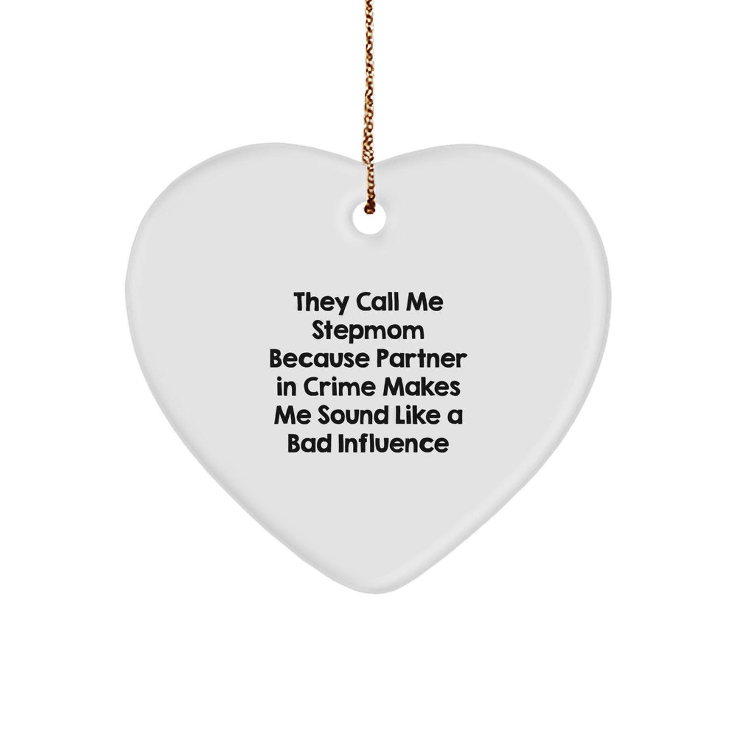 Funny Stepmom Gifts from Men to Stepmom, Heart Ornament for Stepmom, Christmas Unique Gifts for Stepmom - Image 1