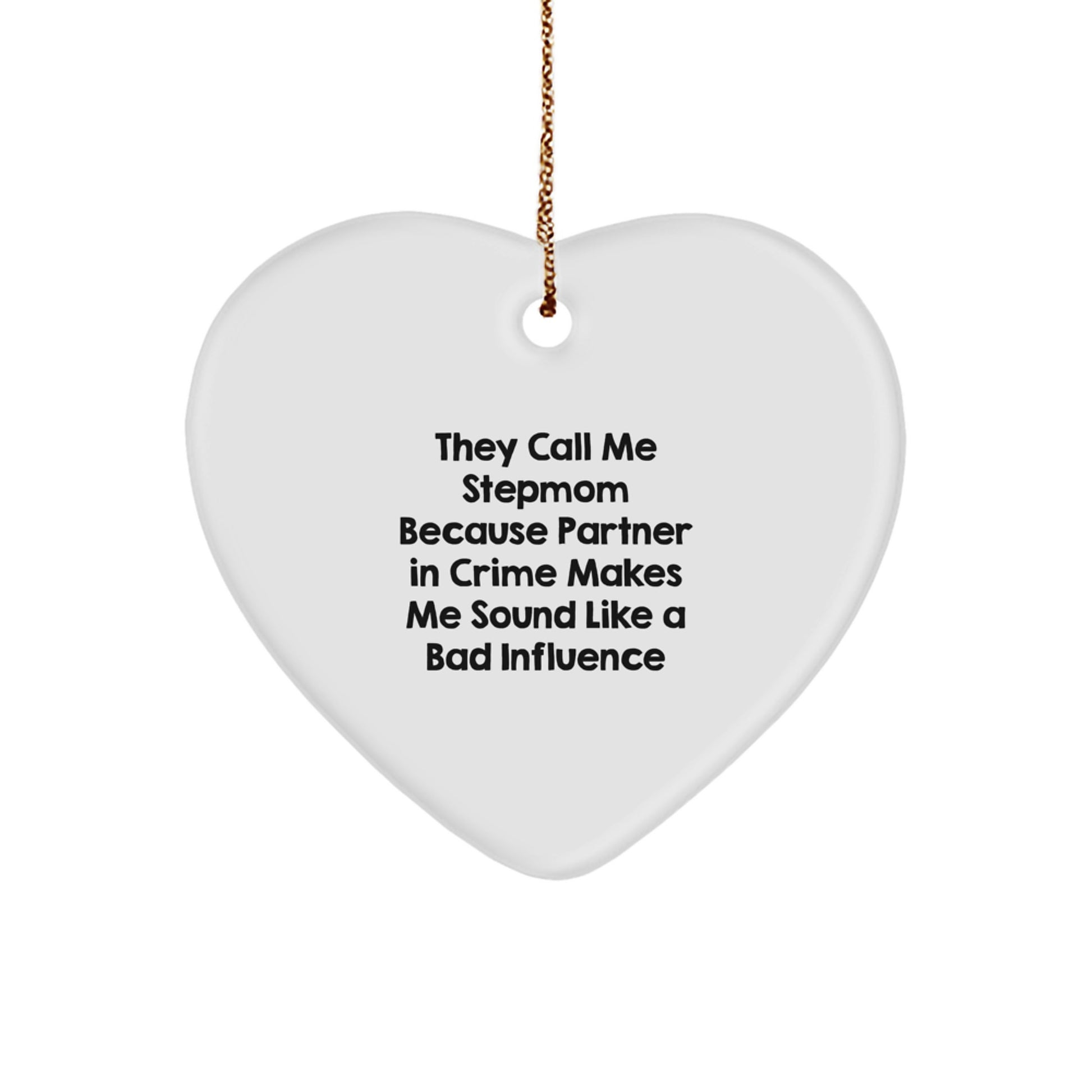 Funny Stepmom Gifts from Men to Stepmom, Heart Ornament for Stepmom, Christmas Unique Gifts for Stepmom - Image 1
