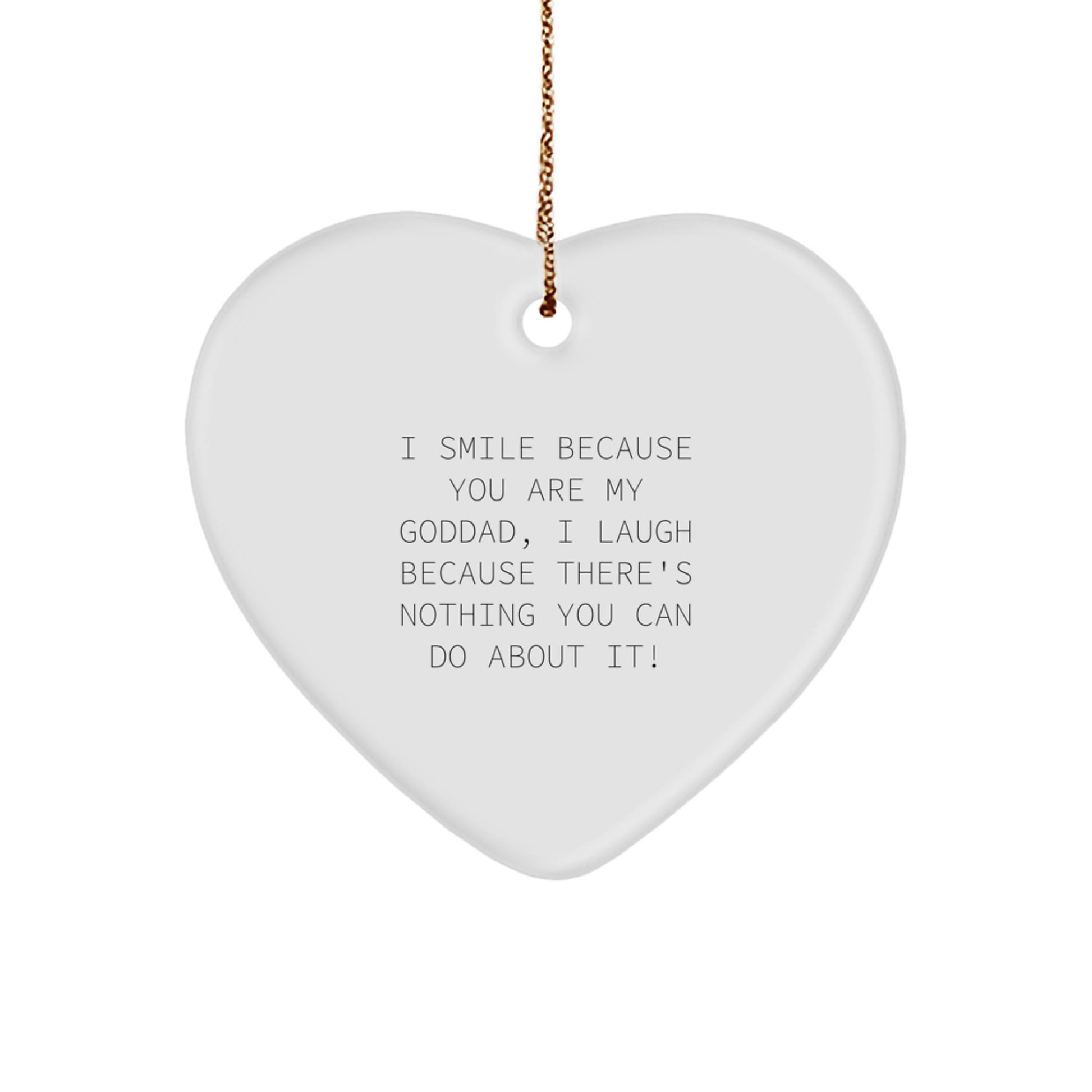 Christmas Gift for Her Goddad Keepsake White Heart Ornament Present - Image 1